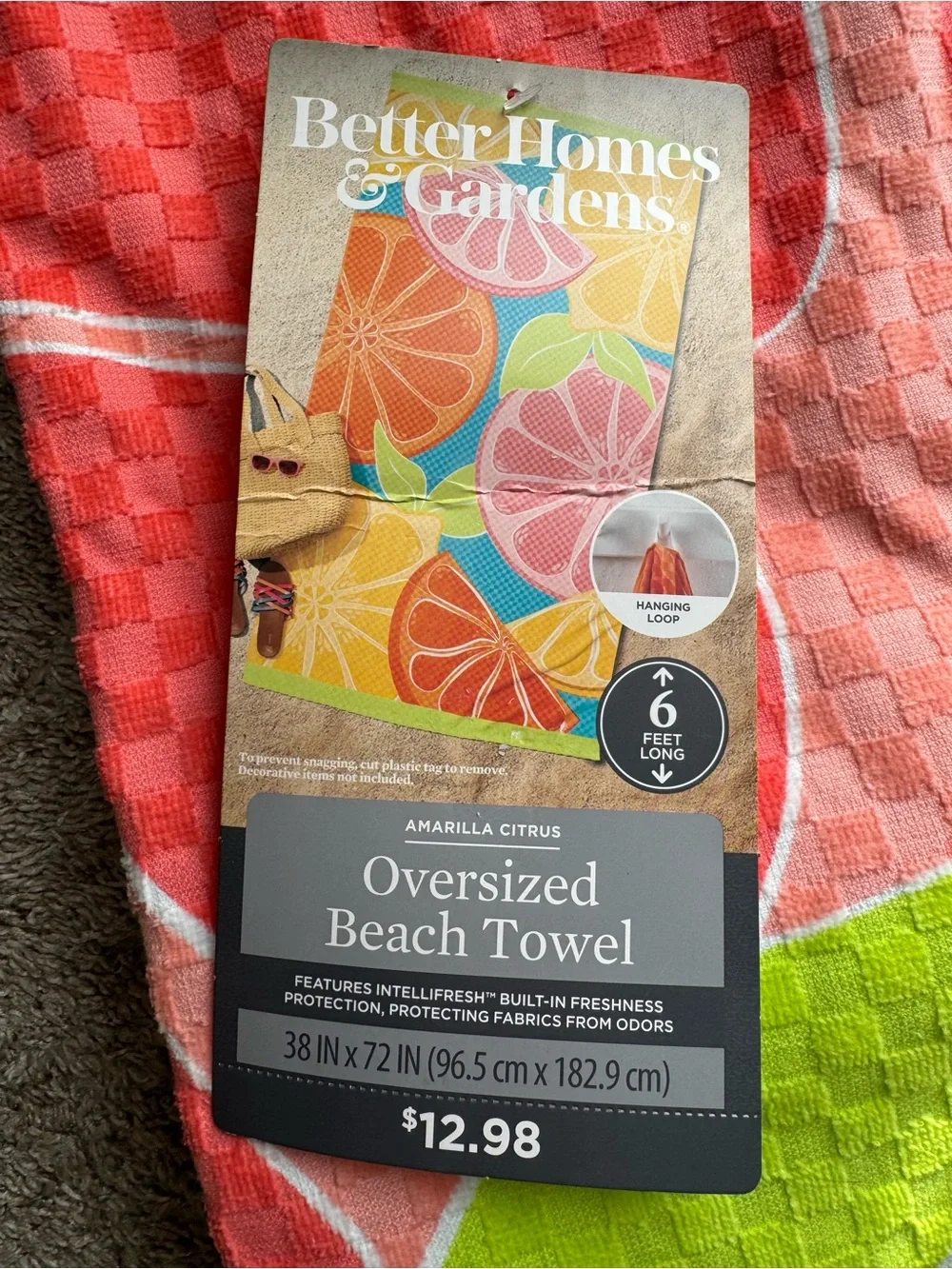 Better Homes & Gardens Oversized Beach Towel Amarilla Citrus 38x72 NWT